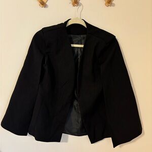 Elegant Black Women's Cape Blazer
